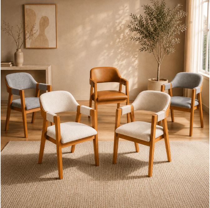 Cadeira Estofada Luxo para Mesa de Jantar