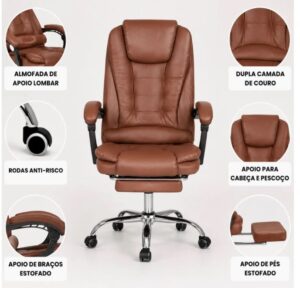Cadeira Ergonômica com Apoio para Pés