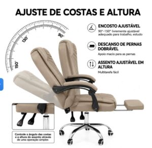 Cadeira Ergonômica com Apoio para Pés