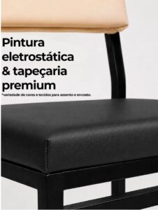 Linda Cadeira de Jantar Estofada em Aço