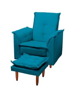 Poltrona Multifuncional Com Puff Suede